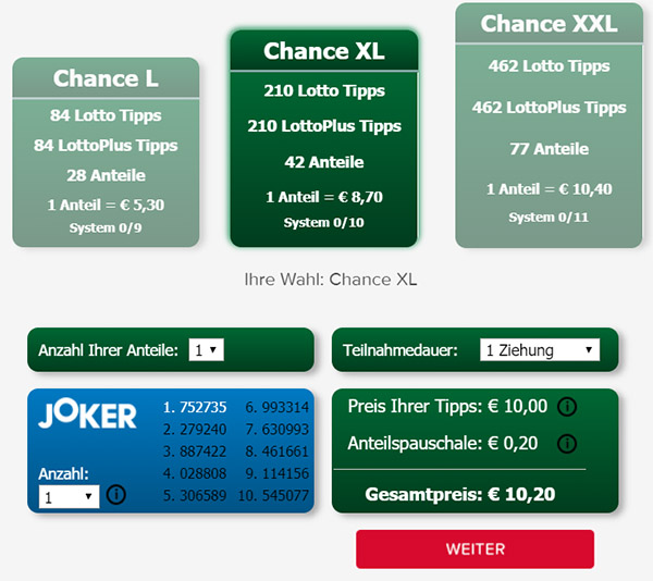 Chancen Lotto Anteilsschein