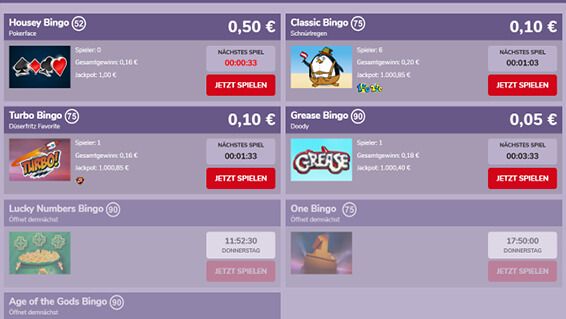 Bingo auf win2day