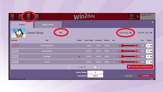 Bingo auf win2day