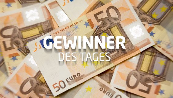 Gewinner des Tages - Bild mit 50 Euro Scheinen